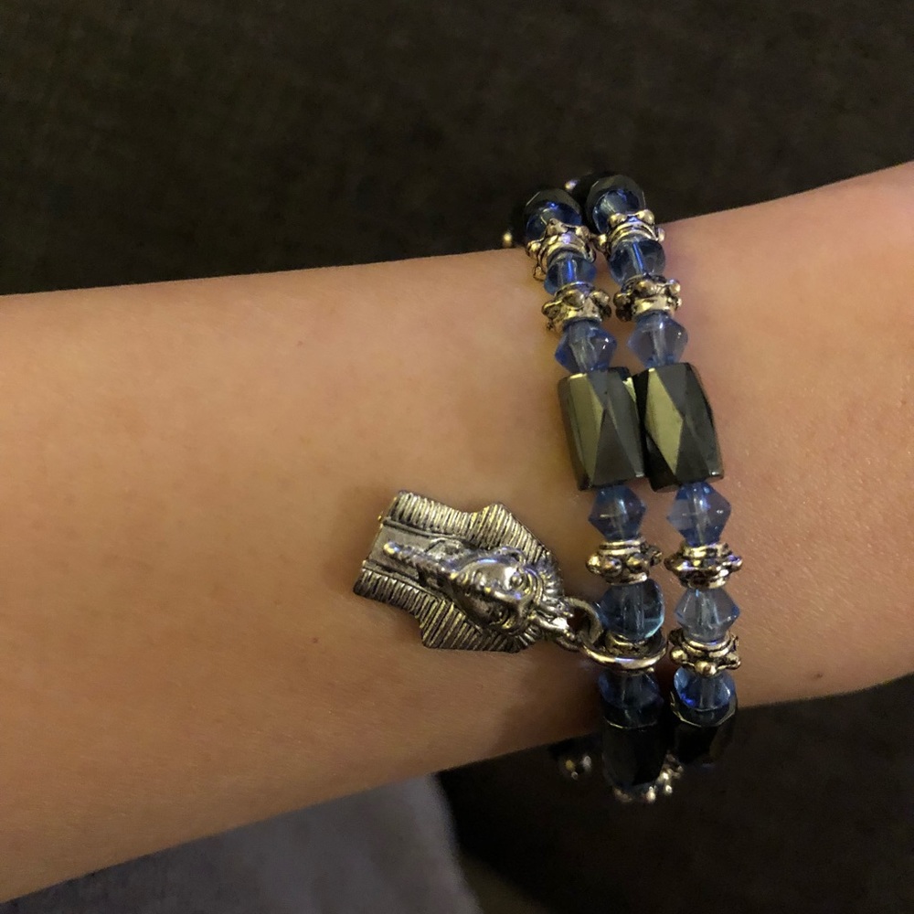 Adjustable Blue crystal bracelet / necklace